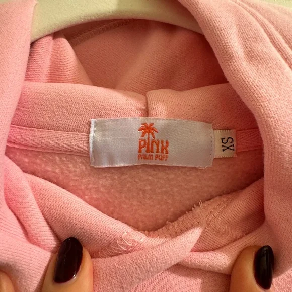 PINK PALM PUFF “Everything Comes in Waves” Oversized Hoodie - VGUC - Size XS - Picture 3 of 5